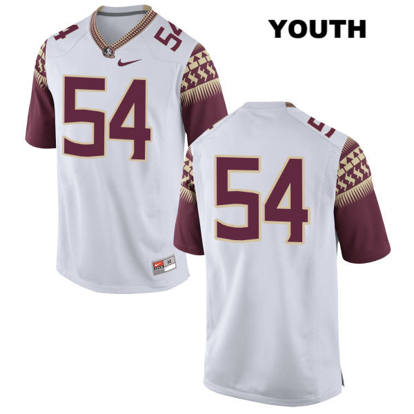 Youth NCAA Nike Florida State Seminoles #54 Alec Eberle College No Name White Stitched Authentic Football Jersey ZIB6869NT
